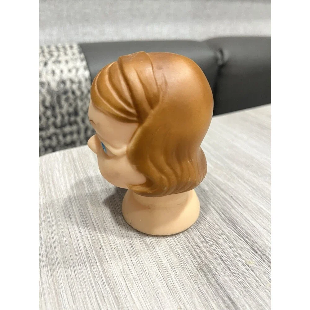 Vintage 1964 Vinyl Doll Head - Make Your Own Doll - Quirky Teen - 2.5 Inch